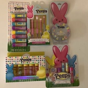 Peeps Cosmetic, Make Up Brushes and Lip Balm Bundle. New In Box